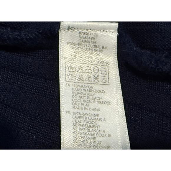 Forever 21 Color Blocked Sweater Top Size 3X Yellow Cream Navy - Picture 8 of 10